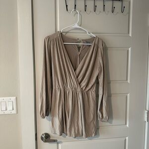 Elegant Tan Mini Dress